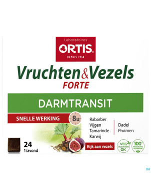 Ortis fruits & fibres forte    cubes 24