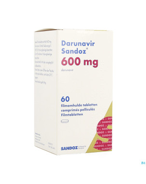 Darunavir sandoz 600mg comp pell  60 fl hdpe