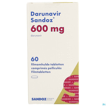 Darunavir sandoz 600mg comp pell  60 fl hdpe