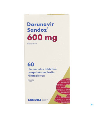Darunavir sandoz 600mg comp pell  60 fl hdpe