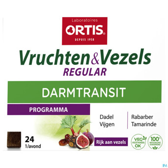 Ortis fruits & fibres regular    cubes 24