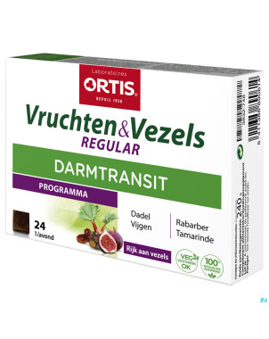 Ortis fruits & fibres regular    cubes 24