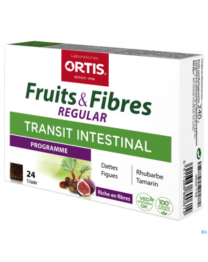 Ortis fruits & fibres regular    cubes 24