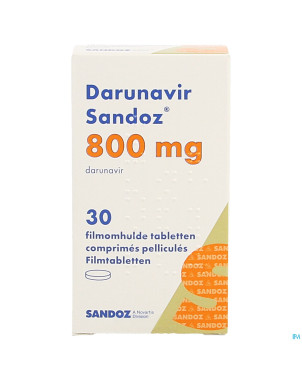 Darunavir sandoz 800mg comp pell  30 fl hdpe
