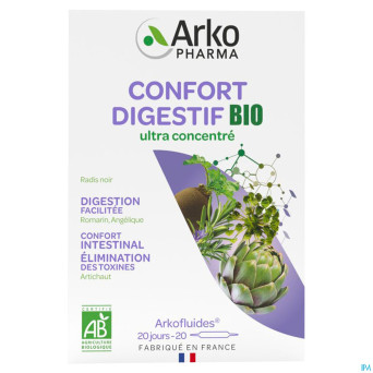 Arkofluides confort digestif bio amp 20 promo