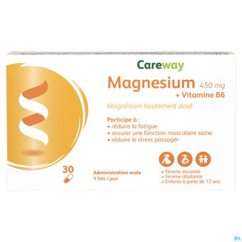 Careway magnesium 450mg + vitamine b6 caps 30