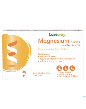 Careway magnesium 450mg + vitamine b6 caps 30