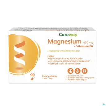 Careway magnesium 450mg + vitamine b6 caps 90