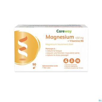 Careway magnesium 450mg + vitamine b6 caps 90