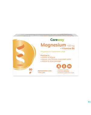 Careway magnesium 450mg + vitamine b6 caps 90