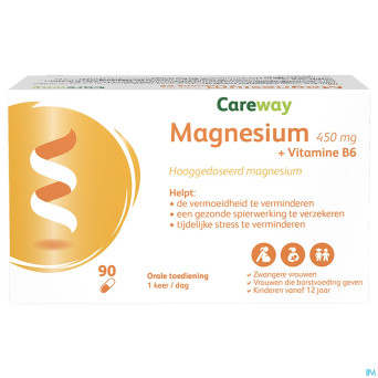 Careway magnesium 450mg + vitamine b6 caps 90