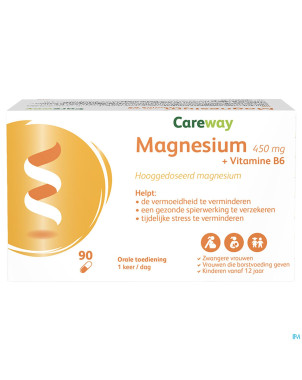 Careway magnesium 450mg + vitamine b6 caps 90