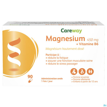 Careway magnesium 450mg + vitamine b6 caps 90