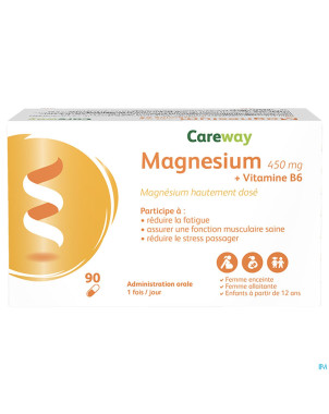 Careway magnesium 450mg + vitamine b6 caps 90