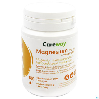 Careway magnesium 450mg + vitamine b6 caps 180