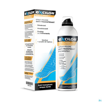Excilor soin pieds a/transpirant spray pdr 150ml