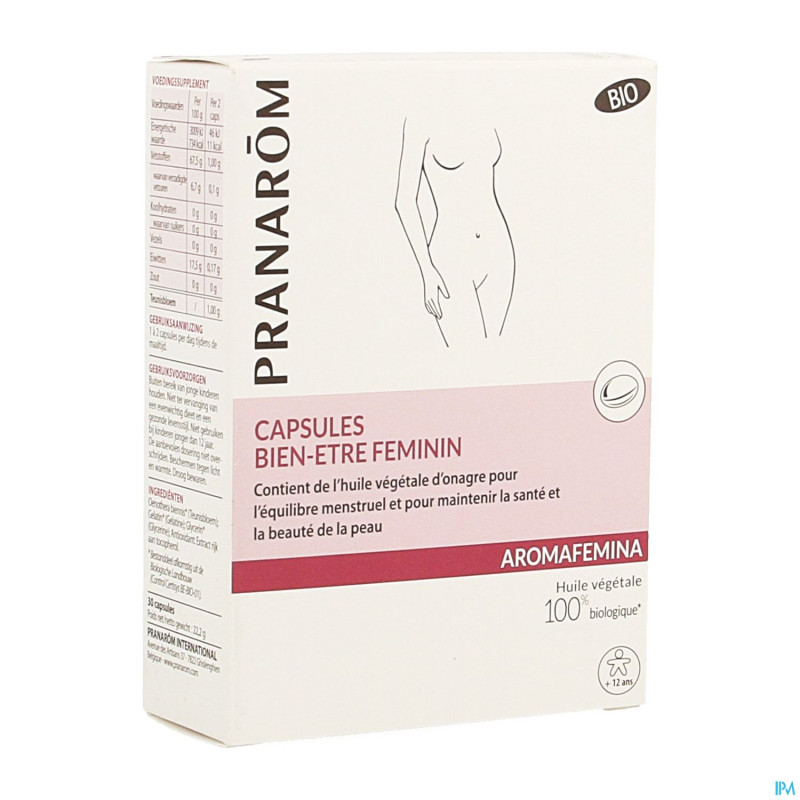Bienetre fem. onagre aromafem. bio hle veg.caps 30