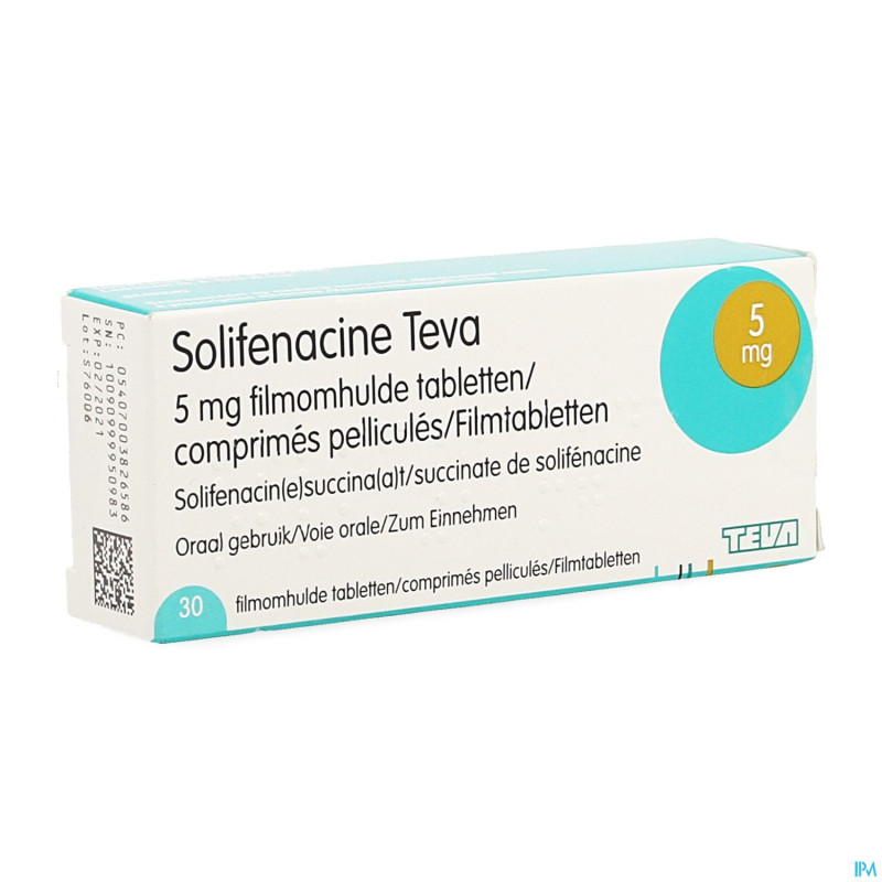 Solifenacine teva comp pell 30 x  5mg