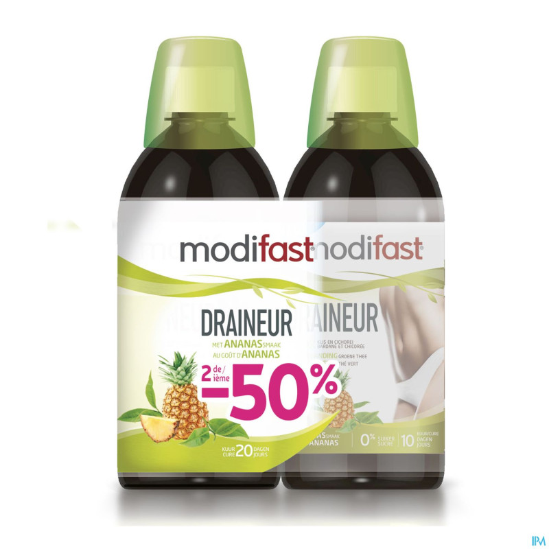 Modifast draineur ananas 2x500ml promo