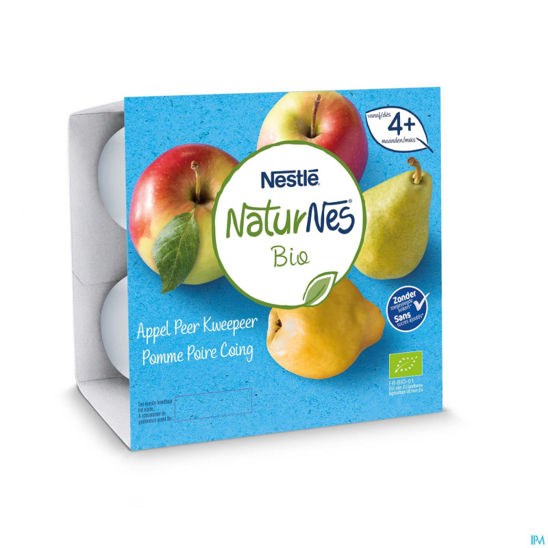 Naturnes pomme poire coing    pot 4x90g