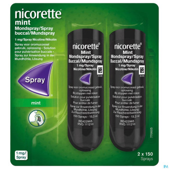 Nicorette mint 1mg spray buccal s/sucre 2x150