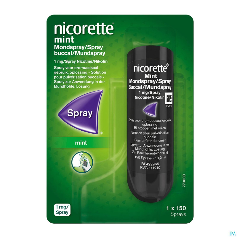 Nicorette mint 1mg spray buccal s/sucre 150