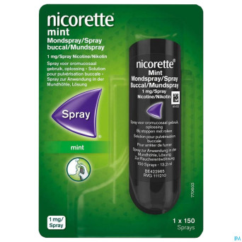 Nicorette mint 1mg spray buccal s/sucre 150