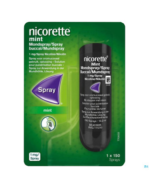 Nicorette mint 1mg spray buccal s/sucre 150