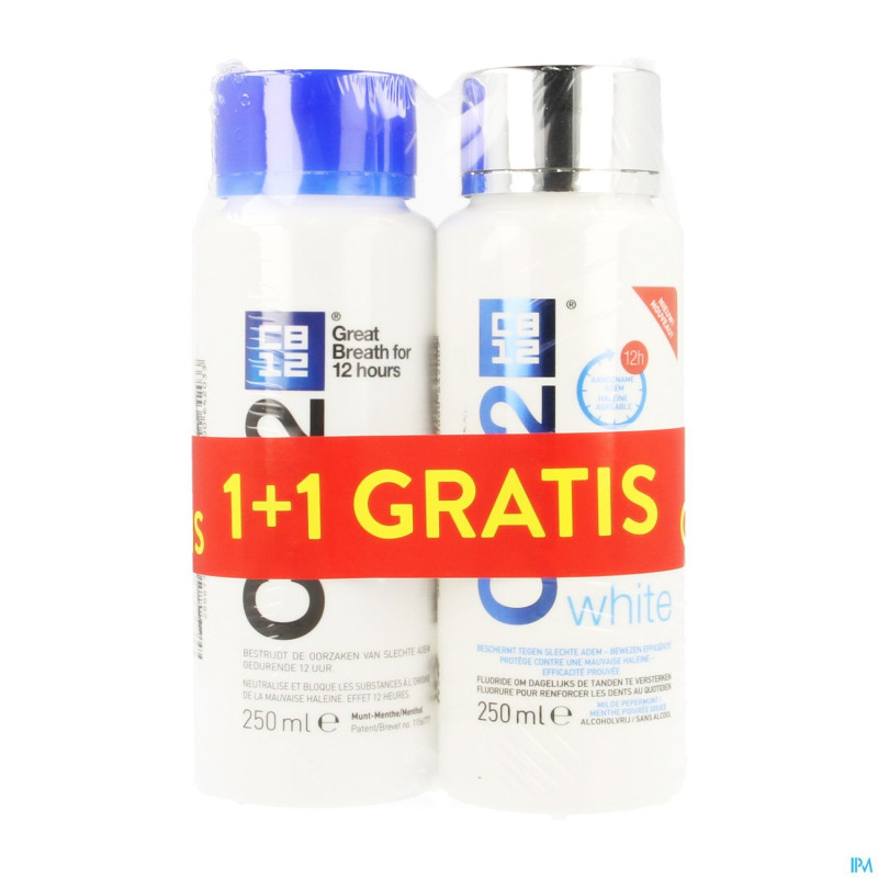 Cb12 eau buccale menthe 250ml + white 250ml  grat.