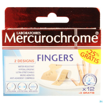 Mercurochrome pansement doigts 12+3 promo