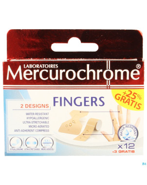 Mercurochrome pansement doigts 12+3 promo