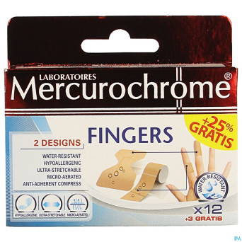 Mercurochrome pansement doigts 12+3 promo