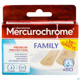 Mercurochrome pansement famille 50+18 promo