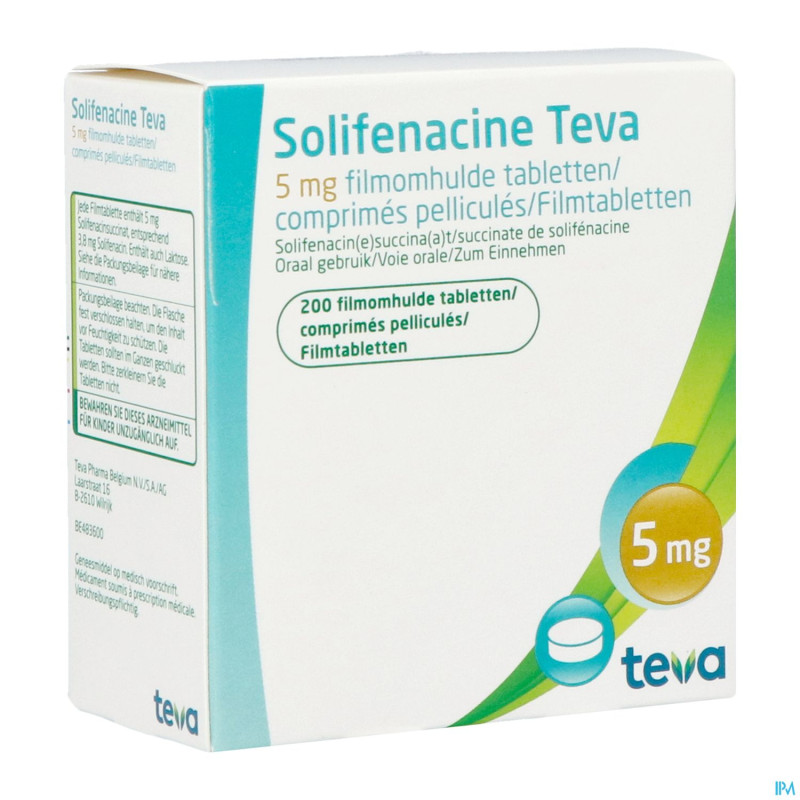 Solifenacine teva comp pell 2 x 100 x  5mg