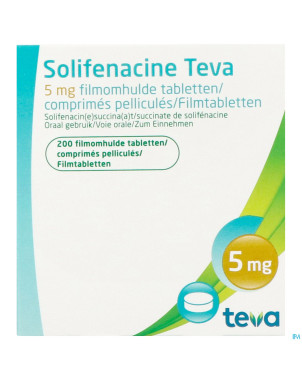 Solifenacine teva comp pell 2 x 100 x  5mg