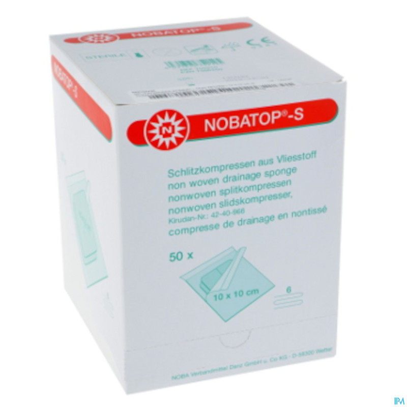 Noba compresses predecoupee sterile 10,0x10,0cm 50