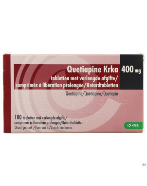 Quetiapine krka 400mg lib.prolongee comp 100x400mg
