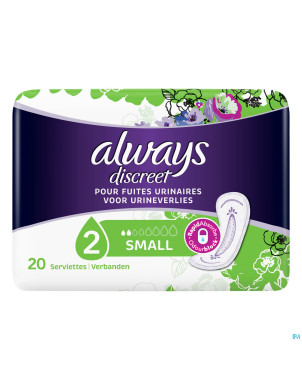 Always discreet incont pads small sp 20
