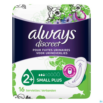 Always discreet incont pads small plus sp 16