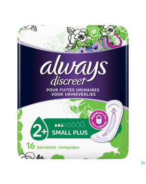 Always discreet incont pads small plus sp 16