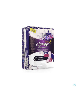 Always discreet incont pads maxi night sp 12