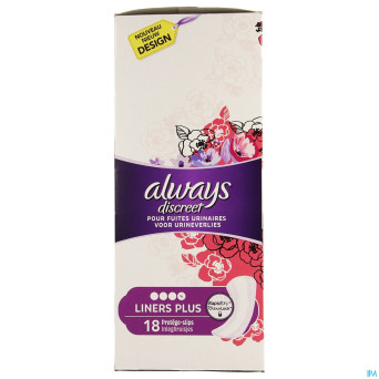 Always discreet incont liners plus sp 18