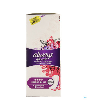 Always discreet incont liners plus sp 18