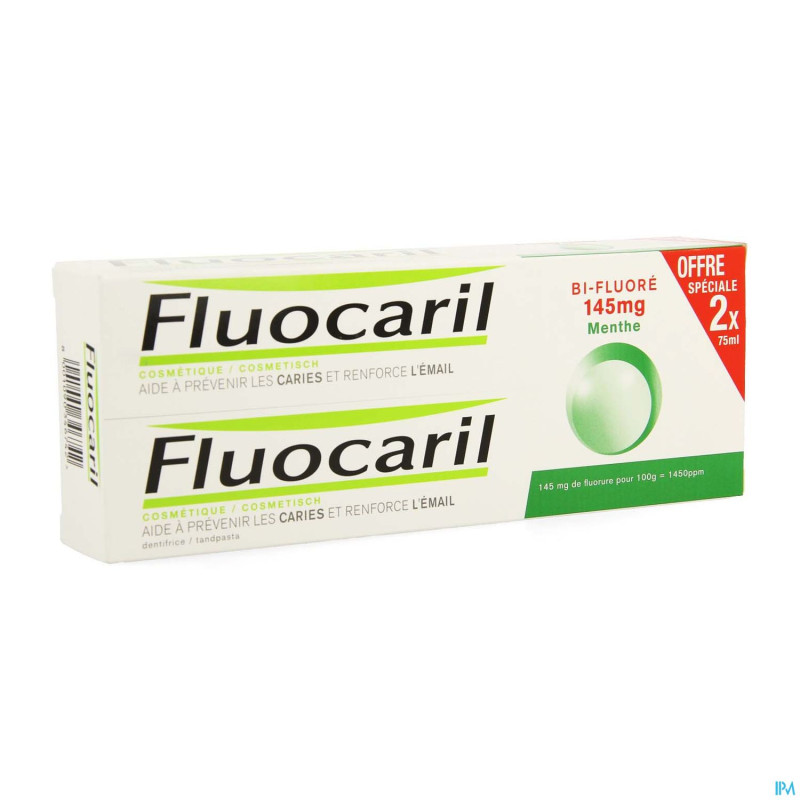 Fluocaril bi-fluore 145 menthe 2x75ml + brosse