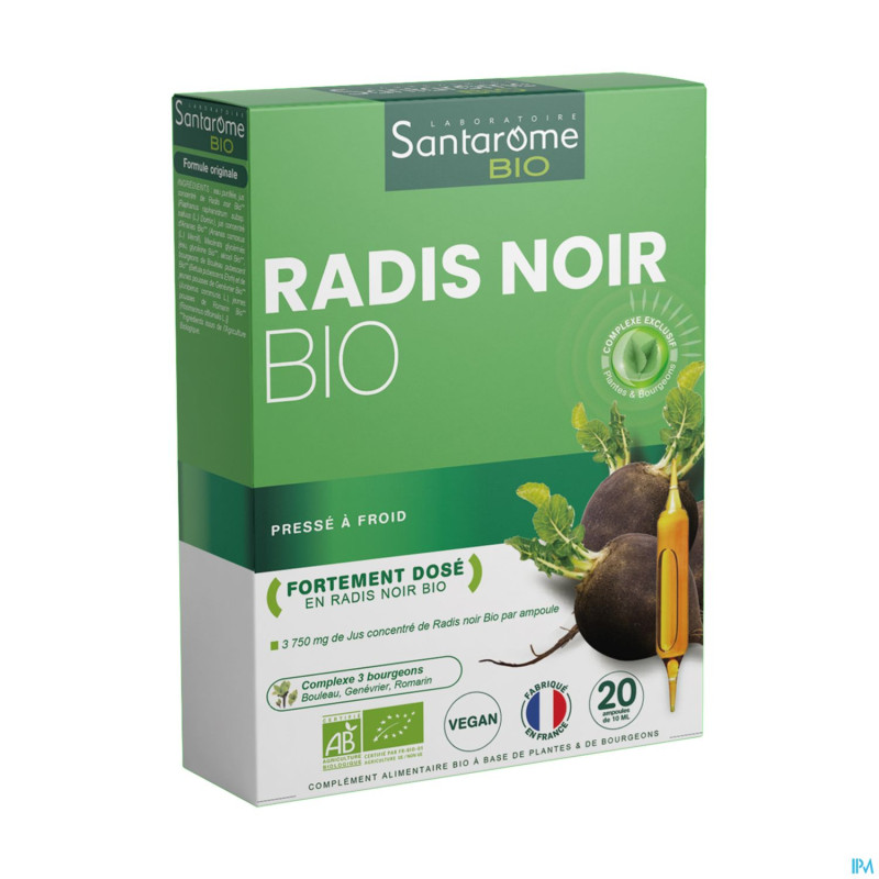 Santarome radis noir bio    amp 20x10ml