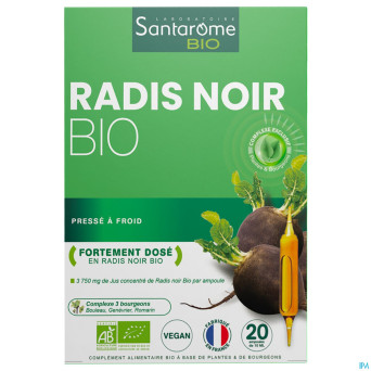 Santarome radis noir bio    amp 20x10ml