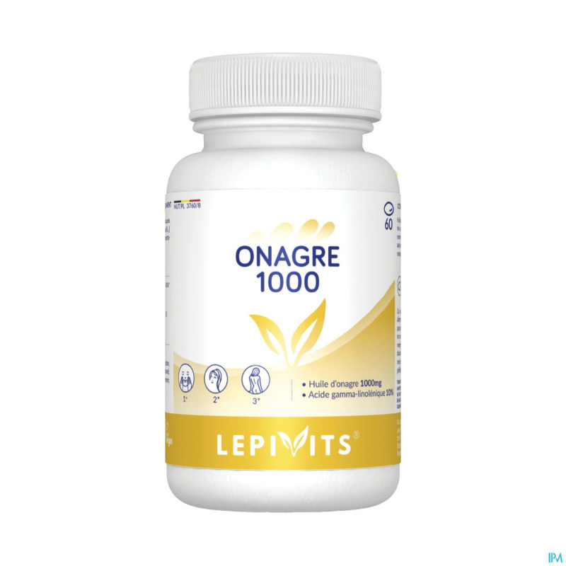 Huile onagre 1000mg caps 60 lepivits