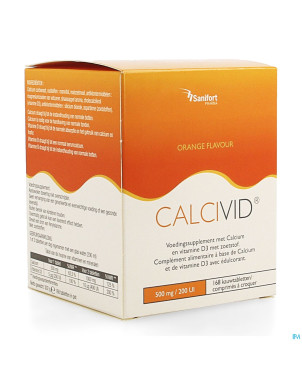 Calcivid  500mg/200ie orange chew 168