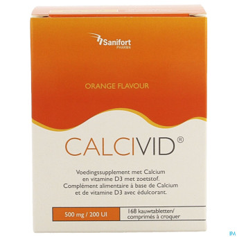 Calcivid  500mg/200ie orange chew 168