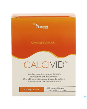 Calcivid  500mg/200ie orange chew 168